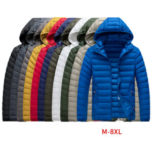 Men’s Lightweight Hooded Puffer Jacket | M-8XL Plus Sizes, Warm  Winter Coat for Outdoor & Daily Wear